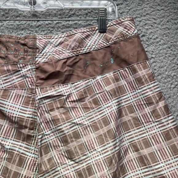 Red Sand Board Shorts Mens Size 32 Plaid Swim Trunks Bottoms - Picture 10 of 12